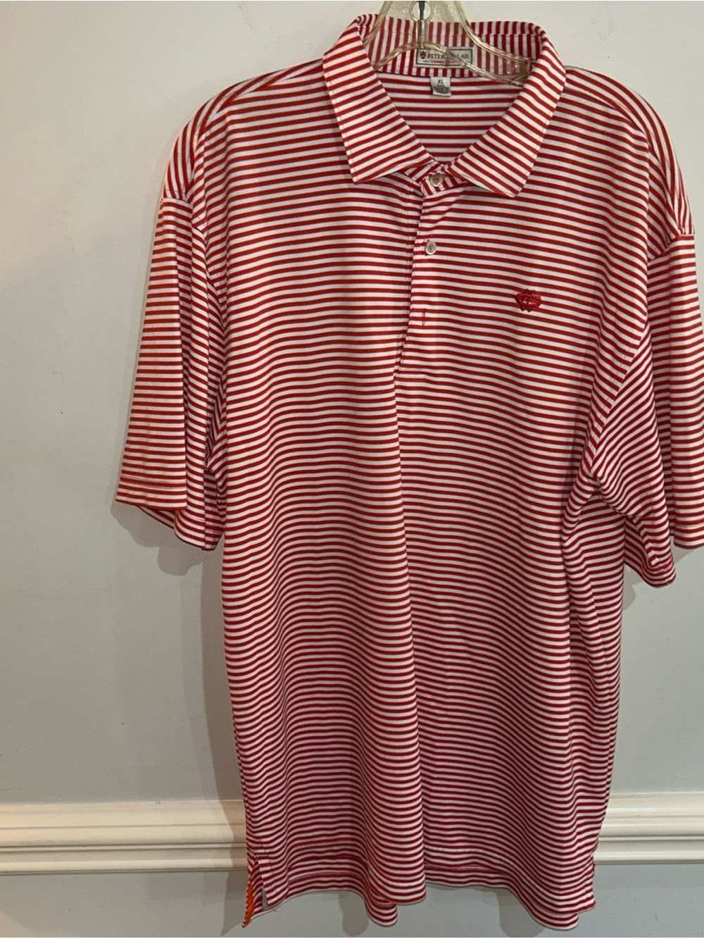 Peter Millar Red & White Striped Polo
